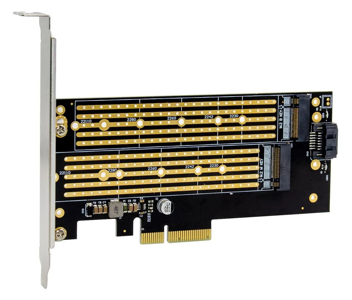 MicroConnect MC-PCIE-X4M2 - PCIe - M.2 - PCIe 3.0 - Schwarz - Server - Passiv, Ansicht 2