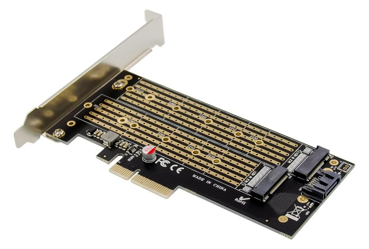 MicroConnect MC-PCIE-X4M2 - PCIe - M.2 - PCIe 3.0 - Schwarz - Server - Passiv, Ansicht 3
