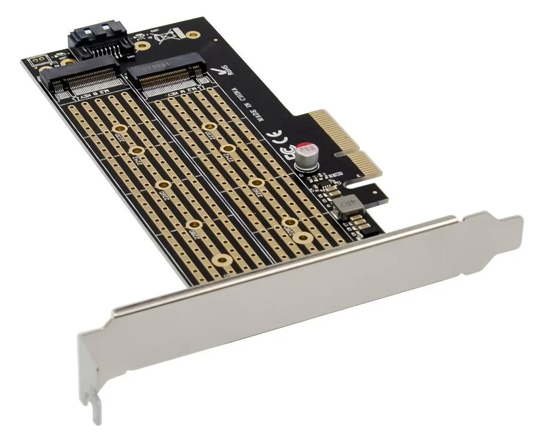 MicroConnect MC-PCIE-X4M2 - PCIe - M.2 - PCIe 3.0 - Schwarz - Server - Passiv, Ansicht 4
