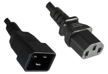 MicroConnect PE030605 Schwarz 0.5m C13-Koppler C20-Koppler Stromkabel von LumaTech