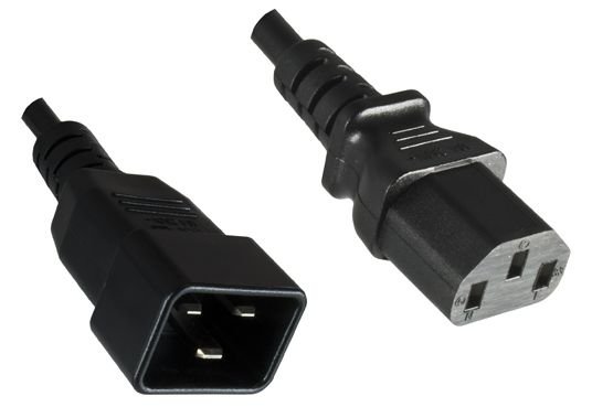 MicroConnect PE030605 Schwarz 0.5m C13-Koppler C20-Koppler Stromkabel von LumaTech