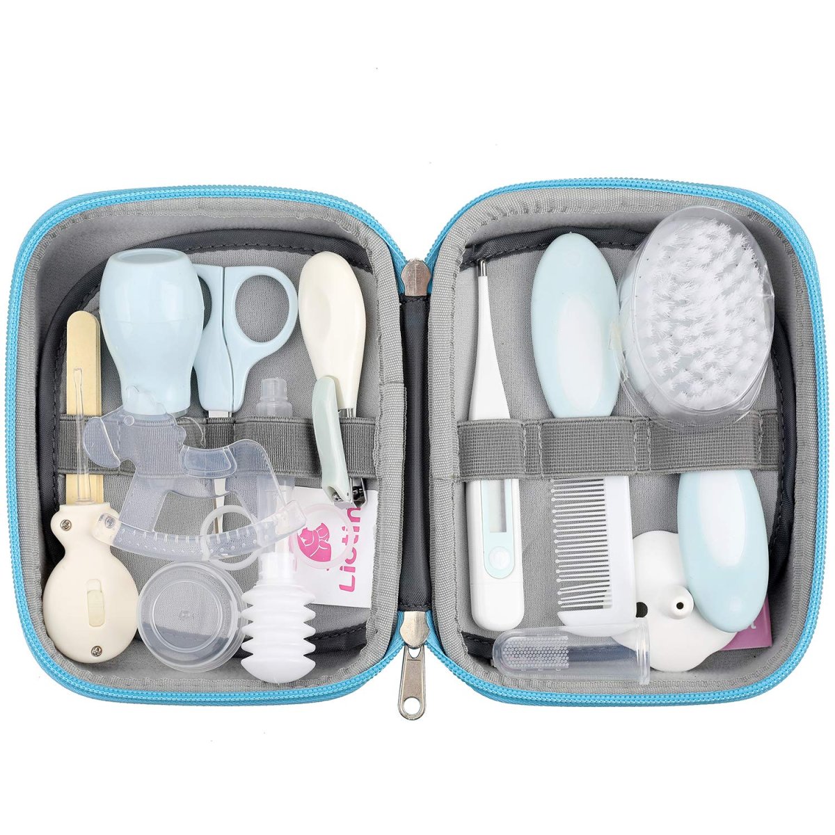 Lictin Babypflegeset 15 teilige Baby Pflegeset Neugeborene mit Fieberthermometer Nasensauger Kamm Nagelschere Baby Erstausstattung Pflegeset für Neugeborene — Bild 8