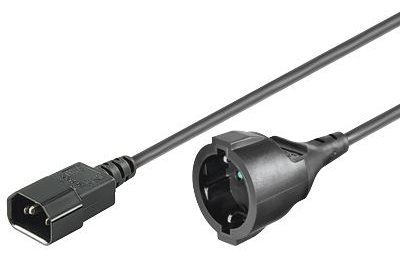 MicroConnect PE130100 1m C14-Koppler Schwarz Stromkabel von LumaTech