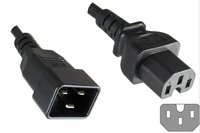 MicroConnect PE152018 - 1,8 m - Male connector / Female connector - C20-Koppler - C15-Koppler - H05V2V2-F - Schwarz von LumaTech