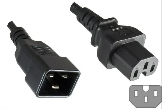 MicroConnect PE152018 - 1,8 m - Male connector / Female connector - C20-Koppler - C15-Koppler - H05V2V2-F - Schwarz, Ansicht 2