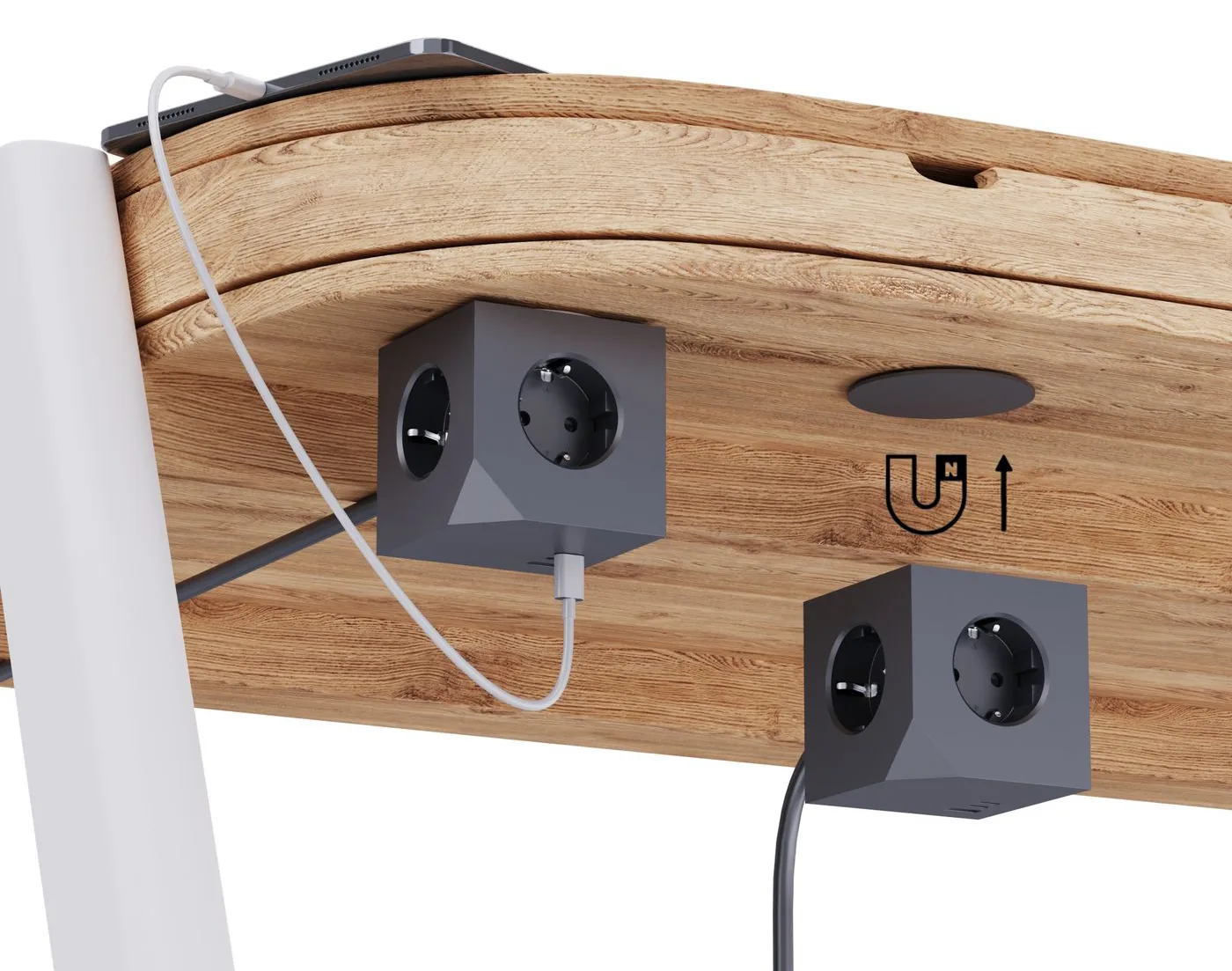 MicroConnect Power Cube 3 Schuko outlets with Magnetic function 2 - Zubehör Stromversorgung, Ansicht 3