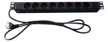 MicroConnect Steckdosenleiste (Rack - einbaufähig) - 4000 Watt - Eingang Stromversorgung - Ausgangsanschlüsse: 8 von LumaTech