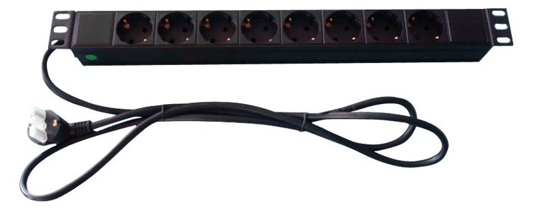 MicroConnect Steckdosenleiste (Rack - einbaufähig) - 4000 Watt - Eingang Stromversorgung - Ausgangsanschlüsse: 8 von LumaTech