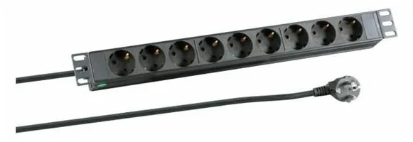 MicroConnect Steckdosenleiste (Rack - einbaufähig) - 4000 Watt - Eingang Stromversorgung - Ausgangsanschlüsse: 8, Ansicht 2