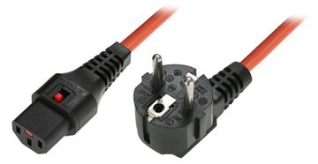 MicroConnect Stromkabel - IEC 60320 C13 Verriegelung bis CEE 7/7 rechtwinklig von LumaTech