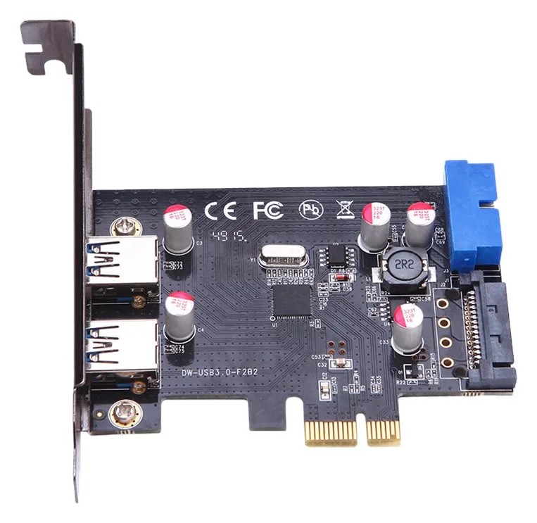 MicroConnect USB-Adapter - PCIe 2.0 - USB 3.0 x 2 + USB 3.0 (intern), Ansicht 2