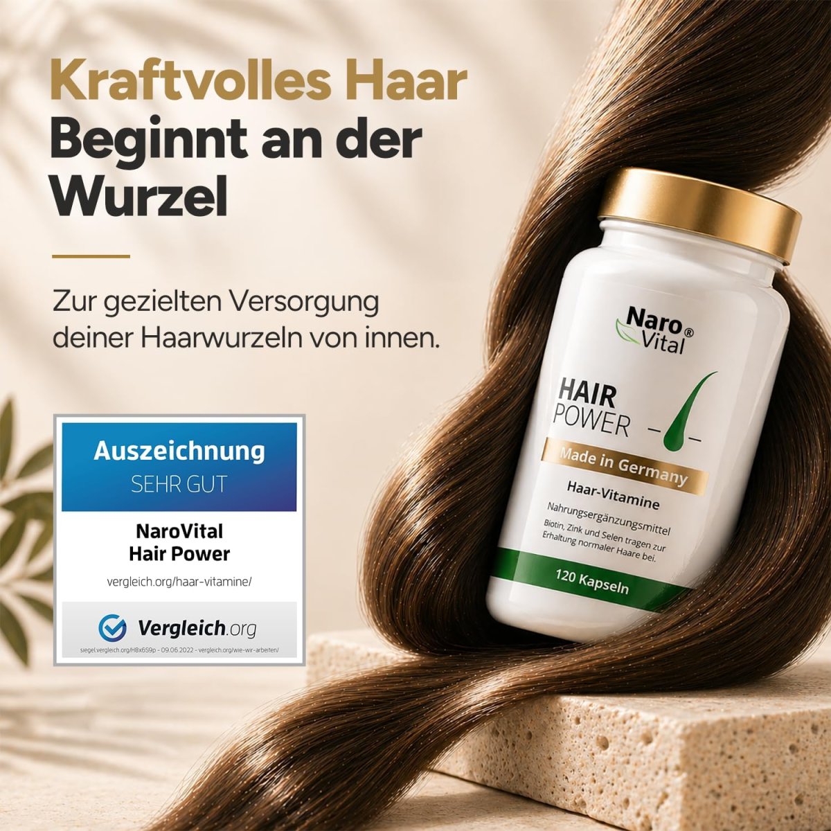 Haar Vitamine Haarausfall - 120 Kapseln I Hochdosiert mit Biotin, Zink, Selen, OPC, Hirse-Extrakt (reich an Silizium und Kieselerde) ohne chemische Haarwuchsmittel I Haarvitamine für Haar- & Bartwuchs — Bild 2