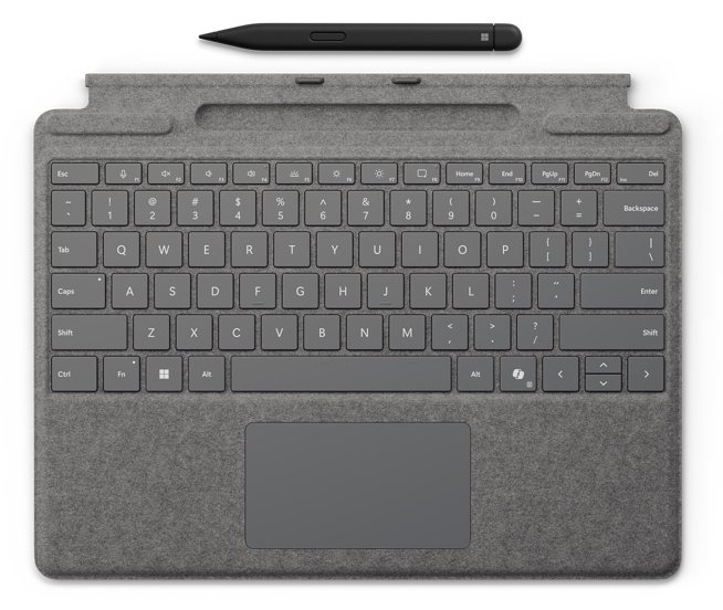 Microsoft Surface Pro Keyboard - mit Trackpad, Surface Slim Pen 2 Ablage- und Ladeschale - TL: Deutsch, QWERTZ