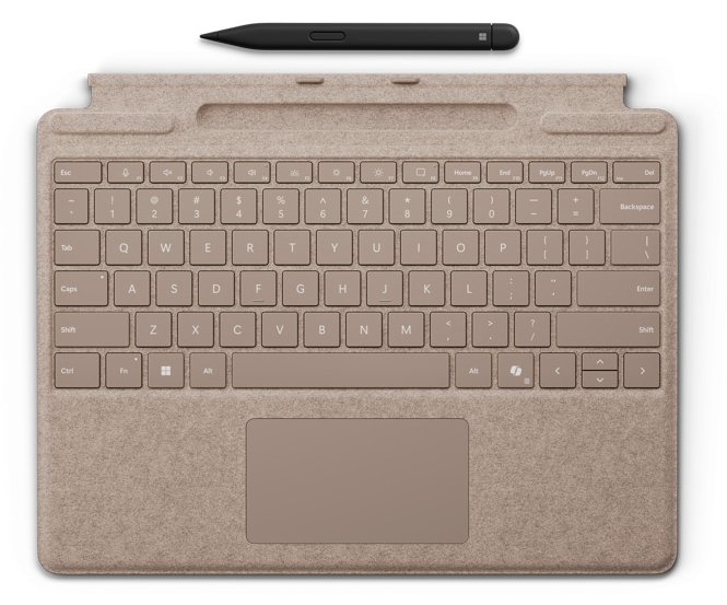 Microsoft Surface Pro Keyboard - mit Trackpad, Surface Slim Pen 2 Ablage- und Ladeschale - TL: Deutsch, QWERTZ
