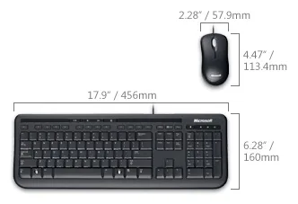 Microsoft Wired Desktop 600 - Tastatur-und-Maus-Set - TL: Französisch, AZERTY, Ansicht 2