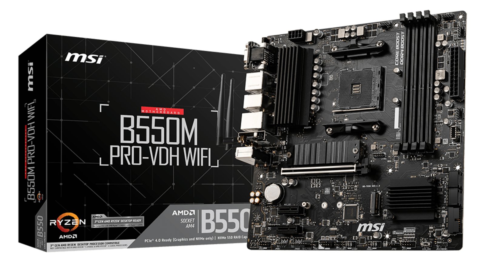 MSI B550M PRO-VDH WIFI - Motherboard - micro ATX - Socket AM4 - AMD B550 Chipsatz von LumaTech