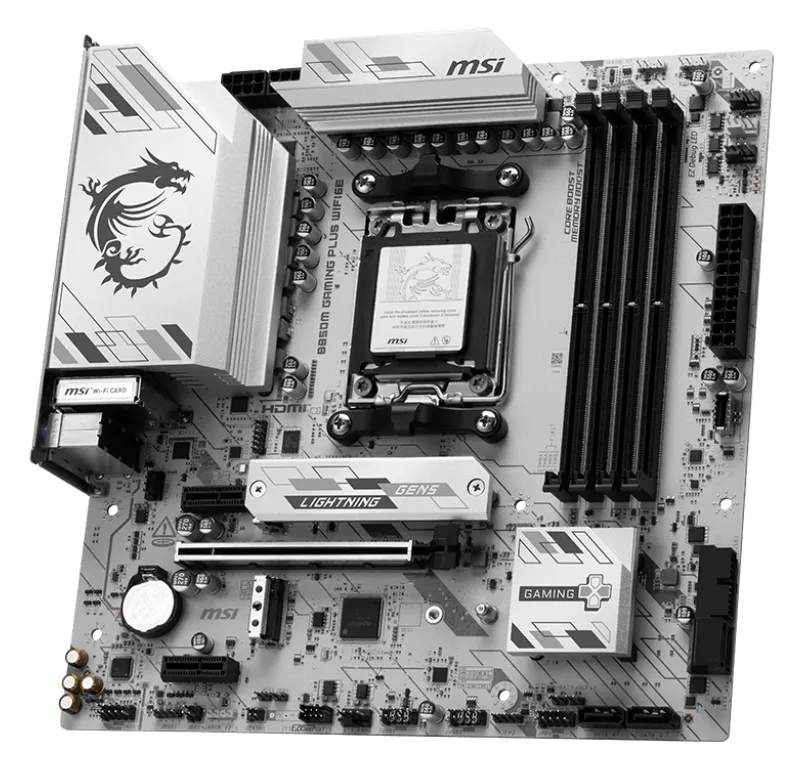MSI B850M GAMING PLUS WIFI6E - Motherboard - micro ATX - Socket AM5 - AMD B850 Chipsatz - 2.5GB LAN, Wi-Fi 6E, Bluetooth, Ansicht 4