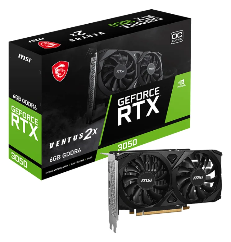 MSI GeForce RTX 3050 VENTUS 2X E 6G OC - Grafikkarten, Ansicht 2