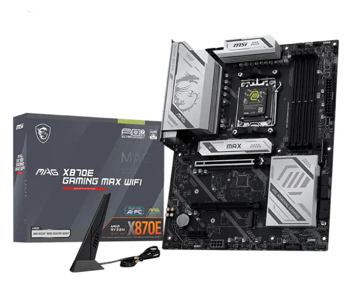 MSI MAG X870E Gaming Max WiFi X870 AM5 ATX DDR5 - AMD Sockel AM5 (Ryzen Zen4) - ATX, Ansicht 2