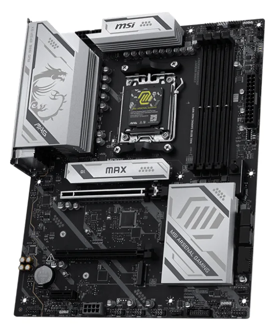 MSI MAG X870E Gaming Max WiFi X870 AM5 ATX DDR5 - AMD Sockel AM5 (Ryzen Zen4) - ATX, Ansicht 4