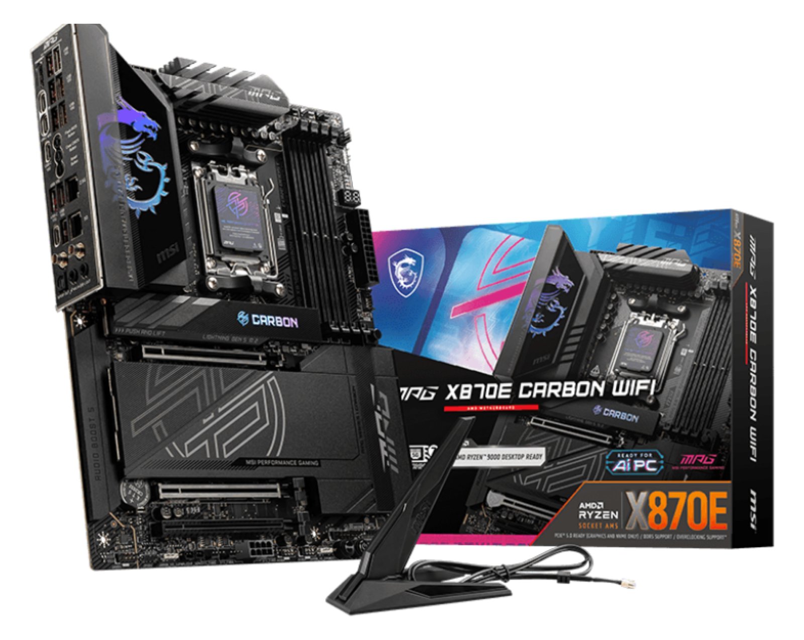 MSI MPG X870E CARBON WIFI - Motherboard - ATX - Socket AM5 - AMD X870E Chipsatz - USB 3.2 Gen 2, USB4, USB-C 3.2 Gen 2x2 von LumaTech