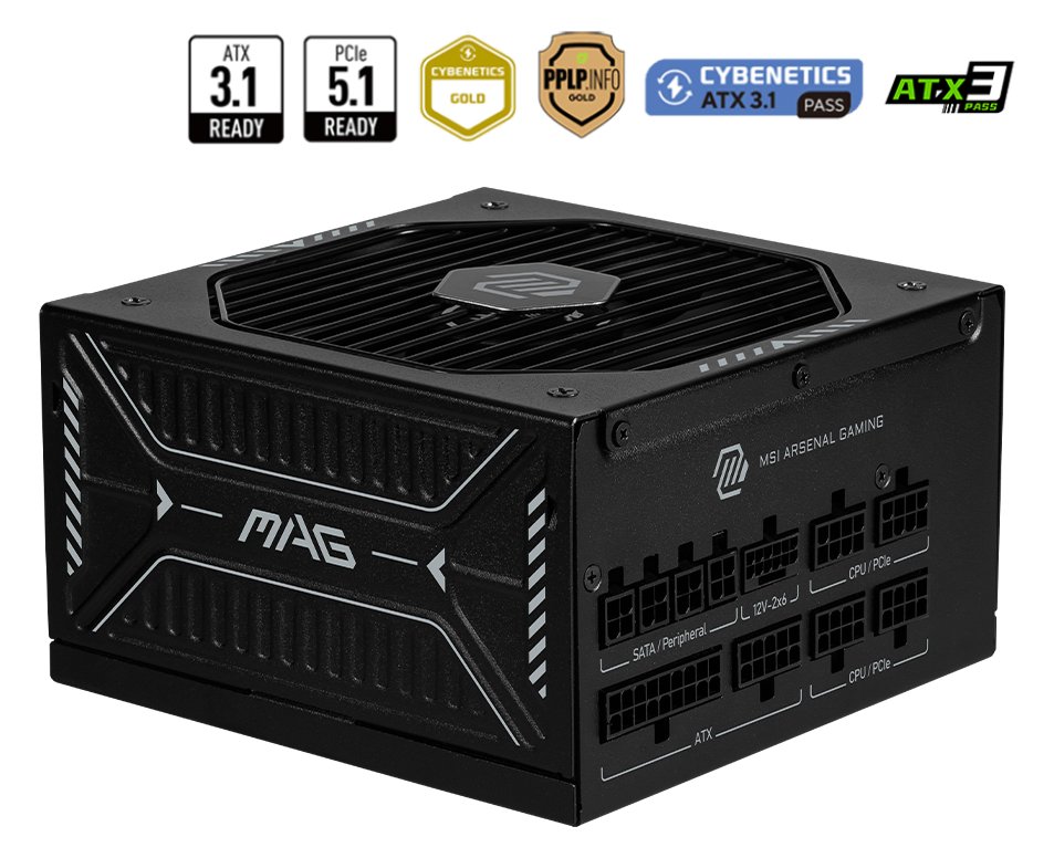 MSI Netzteil MAG A850GLS PCIE5 - PC-/Server Netzteil - ATX von LumaTech