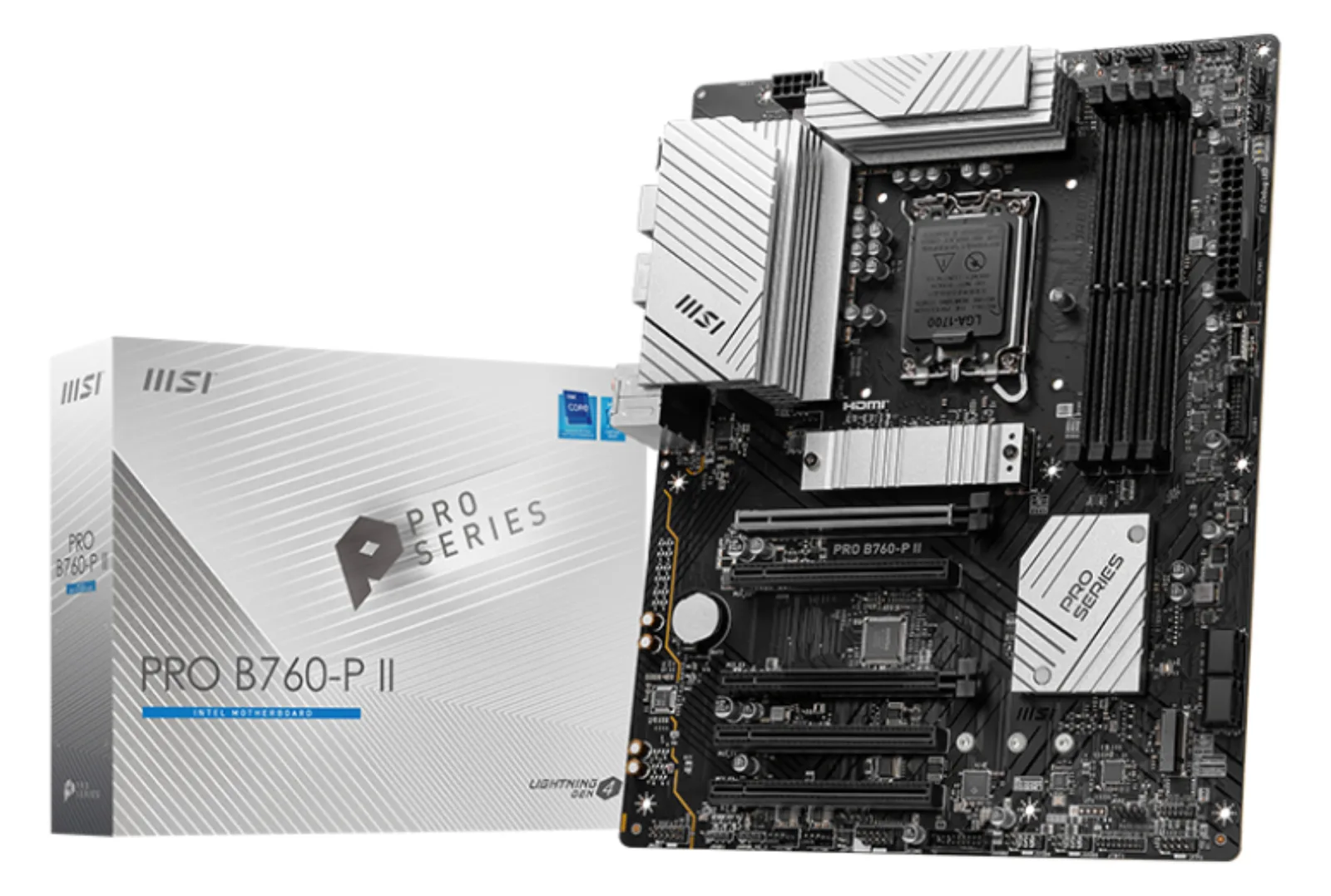 MSI PRO B760-P II - Motherboard - ATX - LGA1700-Sockel - B760 Chipsatz - USB 3.2 Gen 1, USB-C 3.2 Gen2, Ansicht 2