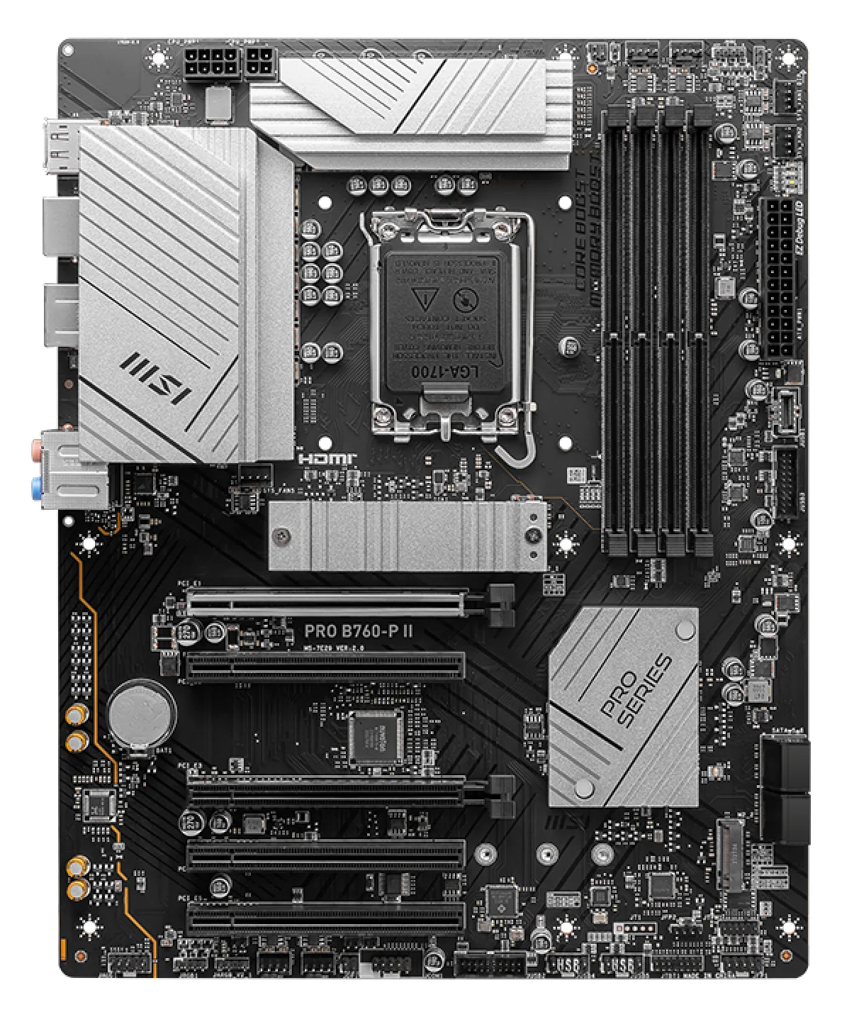 MSI PRO B760-P II - Motherboard - ATX - LGA1700-Sockel - B760 Chipsatz - USB 3.2 Gen 1, USB-C 3.2 Gen2, Ansicht 3