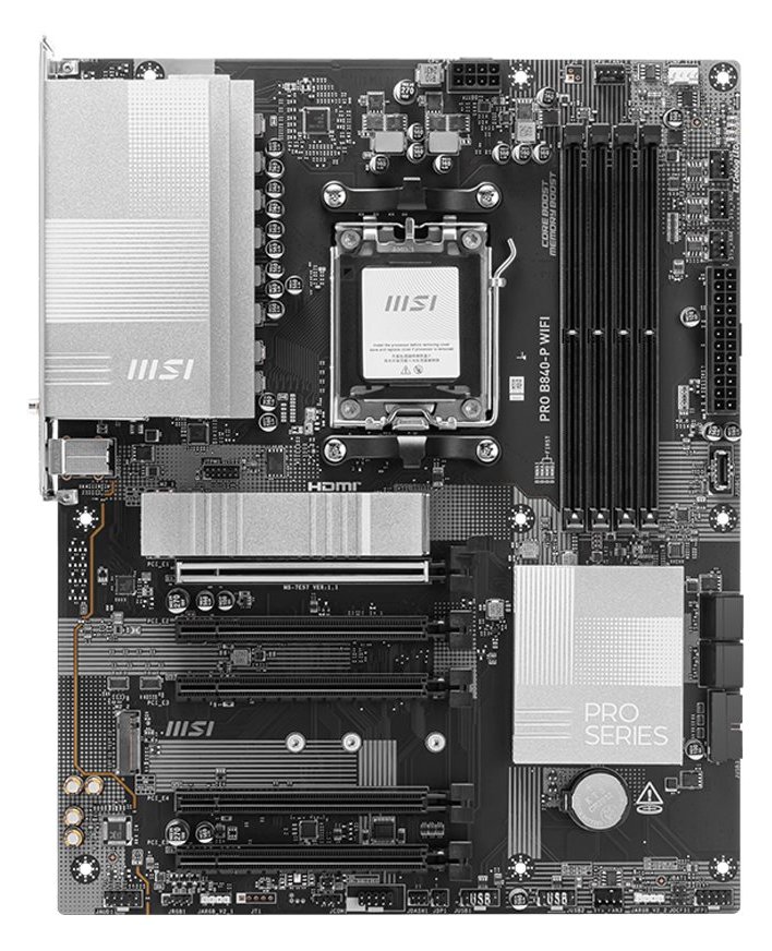 MSI PRO B840-P WIFI - Mainboard - ATX - Socket AM5 - AMD B840 Chipsatz - 2.5 Gigabit LAN, Wi-Fi 7 von LumaTech