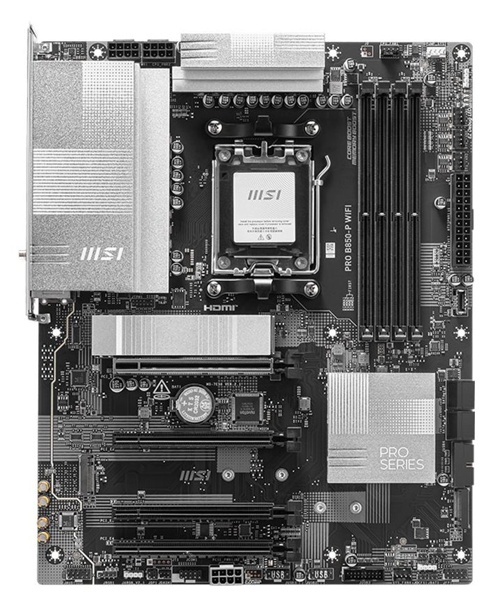 MSI PRO B850-P WIFI - Mainboard - ATX - Socket AM5 - AMD B850 Chipsatz - 5 Gigabit Ethernet, Wi-Fi 7 von LumaTech