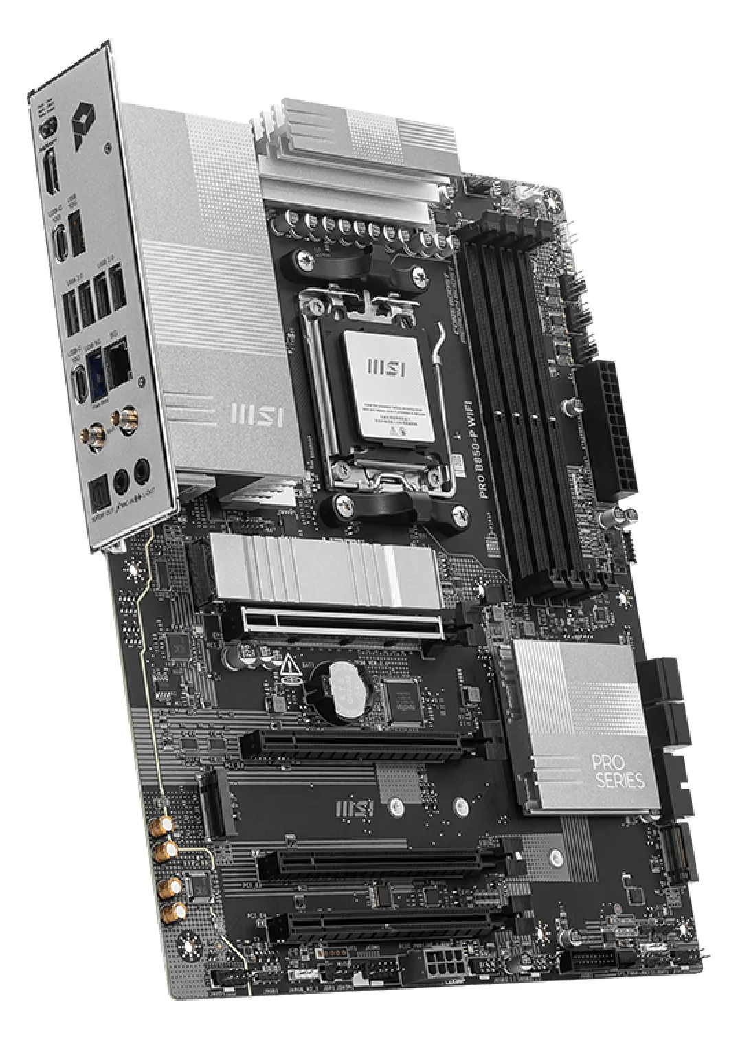 MSI PRO B850-P WIFI - Mainboard - ATX - Socket AM5 - AMD B850 Chipsatz - 5 Gigabit Ethernet, Wi-Fi 7, Ansicht 4
