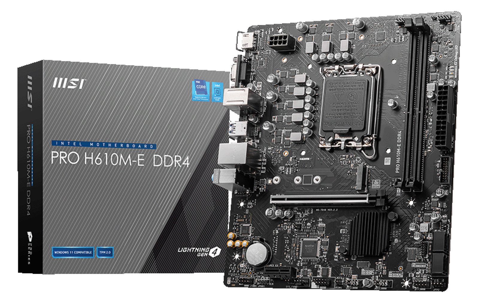 MSI PRO H610M-E DDR4 - Motherboard - micro ATX - LGA1700-Sockel - H610 Chipsatz - USB 3.2 Gen 1 - Gigabit LAN - Onboard von LumaTech