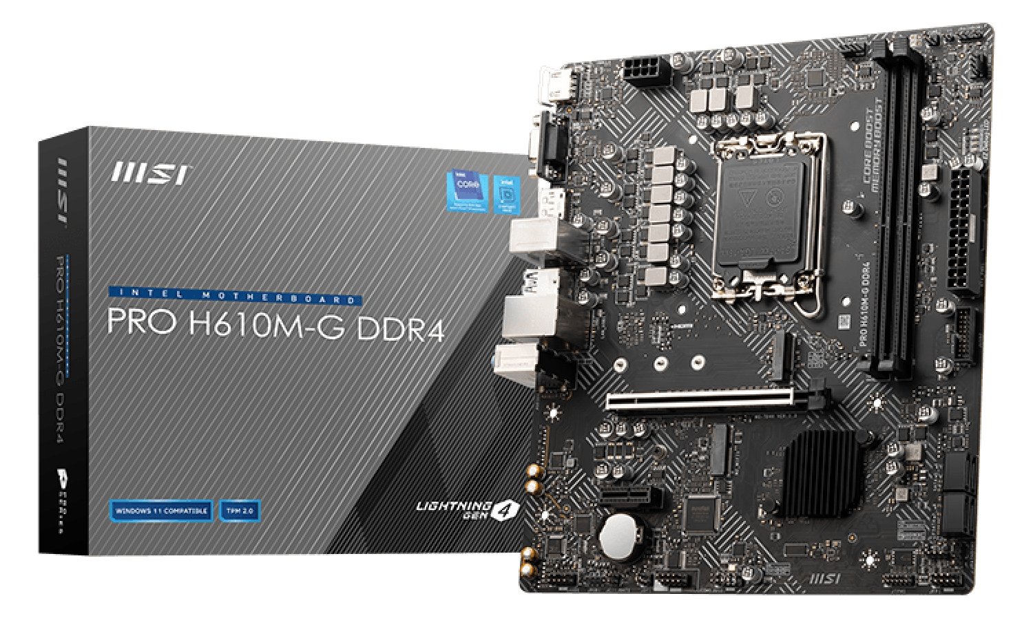 MSI PRO H610M-G DDR4 - Motherboard - micro ATX - LGA1700-Sockel - H610 Chipsatz - USB 3.2 Gen 1 - Gigabit LAN von LumaTech