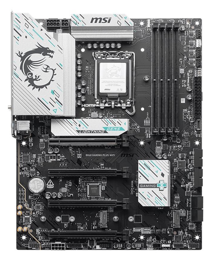 MSI B860 GAMING PLUS WIFI - Motherboard - ATX - LGA1851-Sockel - B860 Chipsatz - 5 Gigabit Ethernet, Wi-Fi 7 von LumaTech
