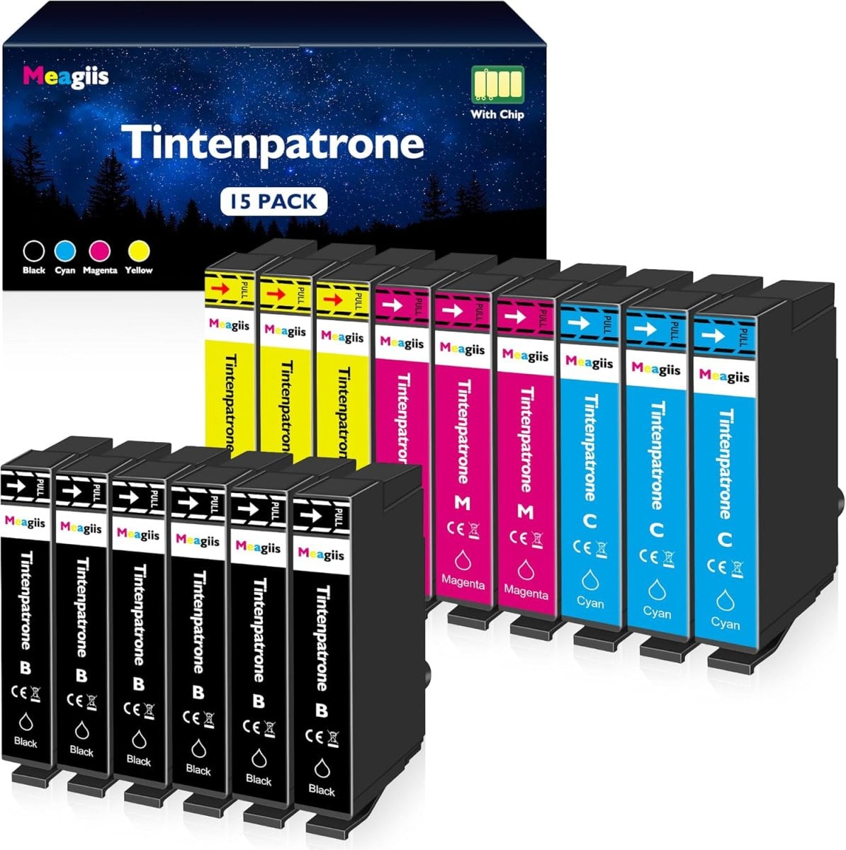 Kompatibel für 604XL Druckerpatronen Kompatibel für Epson 604 XL patronen für Epson XP-2200 XP-2205 XP-3200 XP-3205 XP-4200 XP-4205 Workforce WF-2910 WF-2930 WF-2935 WF-2950 (15er-Pack)
