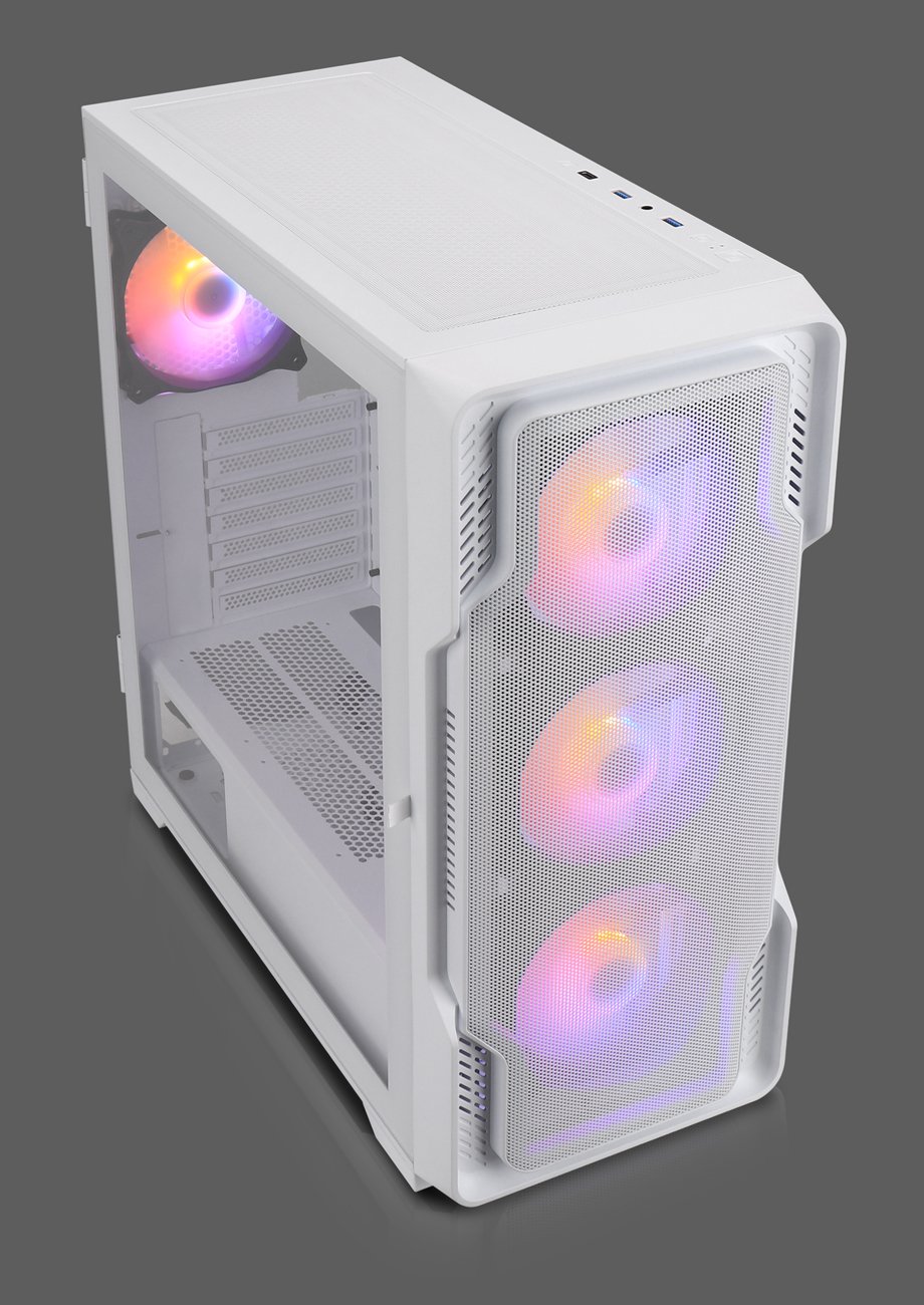 Nanoxia Geh Midi DS-9 ARGB Airflow white - USB-C - TG-Mesh - Midi/Minitower - ATX von LumaTech