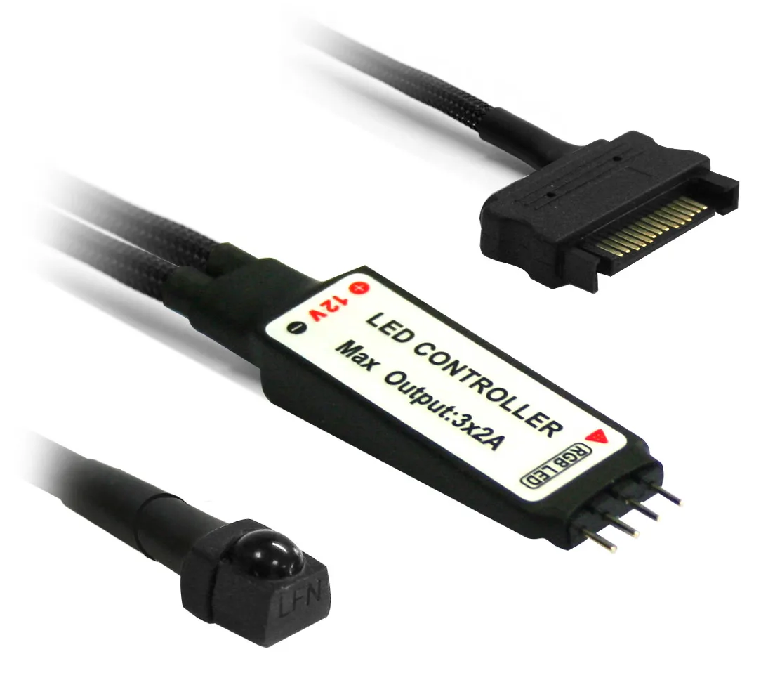 Nanoxia NXRGBC - Kabellos - Schwarz - Weiß - Tasten - IR Wireless - 12 V - 3x 2 A, Ansicht 2