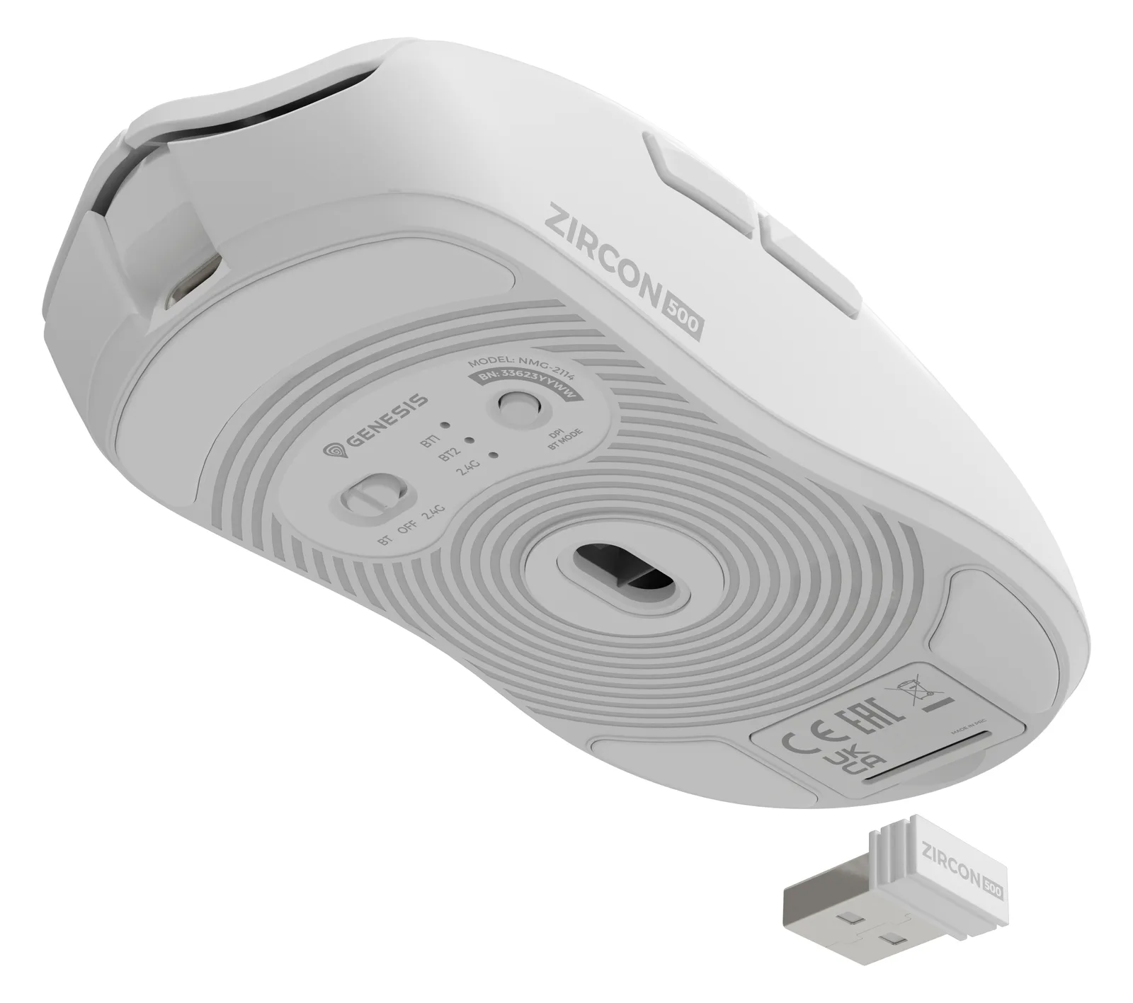 natec Gaming Maus Zircon 500 kabellos weiß - Maus - 10.000 dpi, Ansicht 2