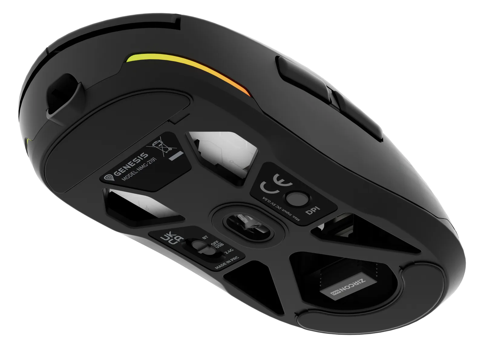 natec Gaming Maus Zircon 660 kabellos schwarz - Maus - 12.000 dpi, Ansicht 3