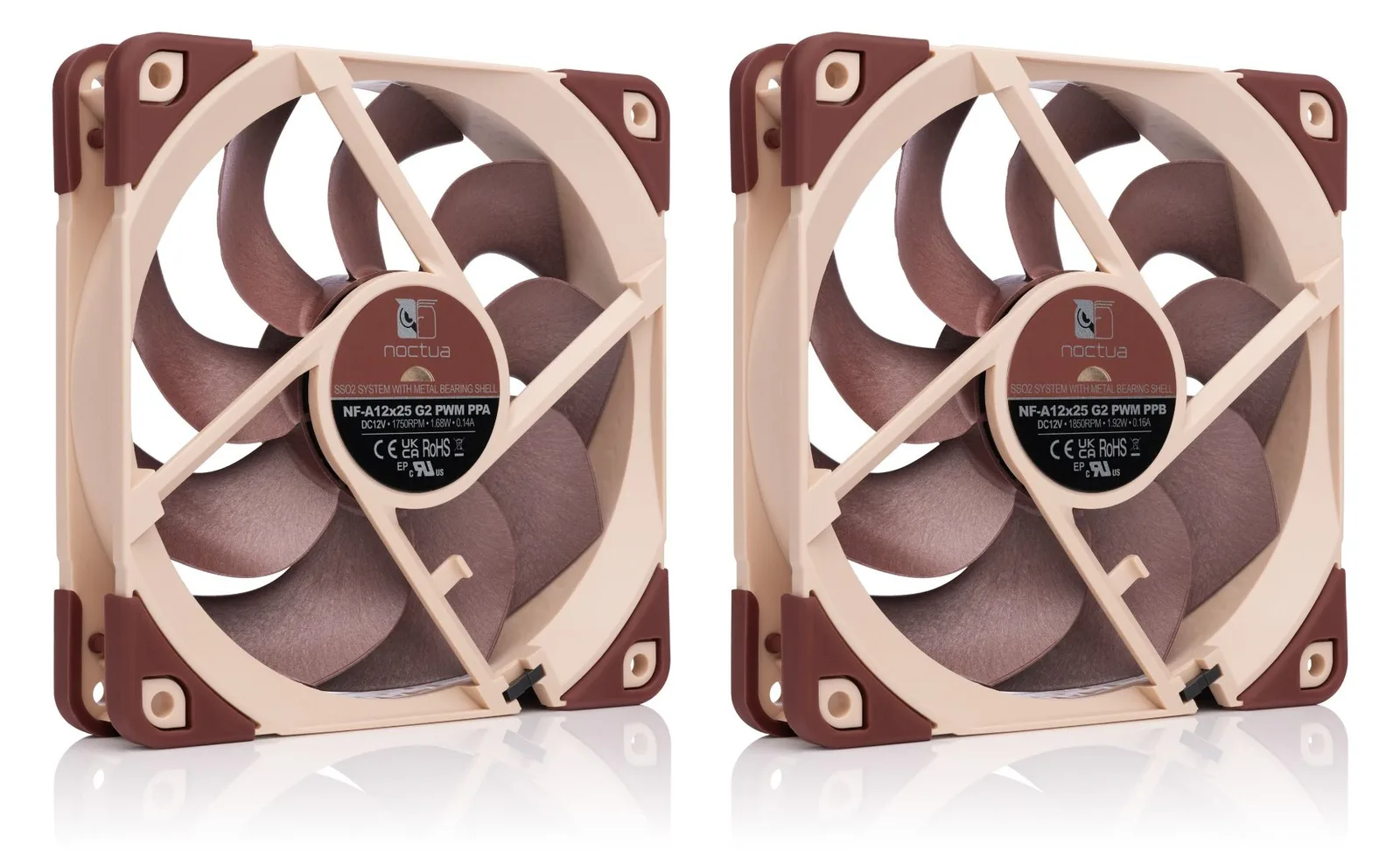 Noctua NF-A12x25 G2 PWM Sx2-PP PWM-Anschluss 2 Lüfter 120 mm - Gehäuse-Lüfter - 22,5 dB, Ansicht 2