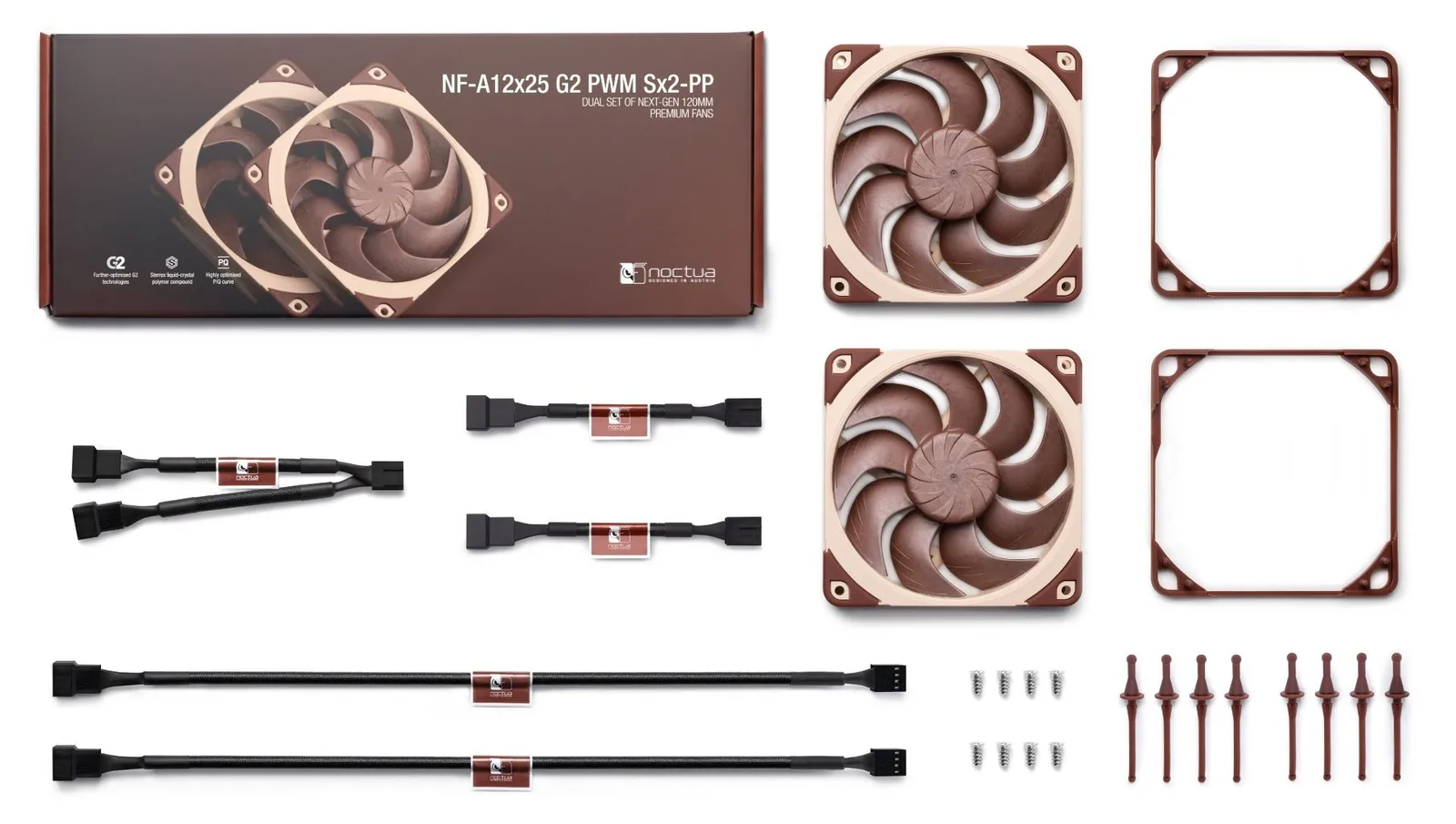 Noctua NF-A12x25 G2 PWM Sx2-PP PWM-Anschluss 2 Lüfter 120 mm - Gehäuse-Lüfter - 22,5 dB, Ansicht 4