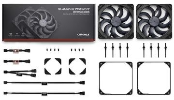 Noctua NF-A14x25 G2 PWM Sx2-PP chromax.black Gehäuseluefter 140 mm 2 Stueck - Gehäuse-Lüfter - 1.500 rpm von LumaTech