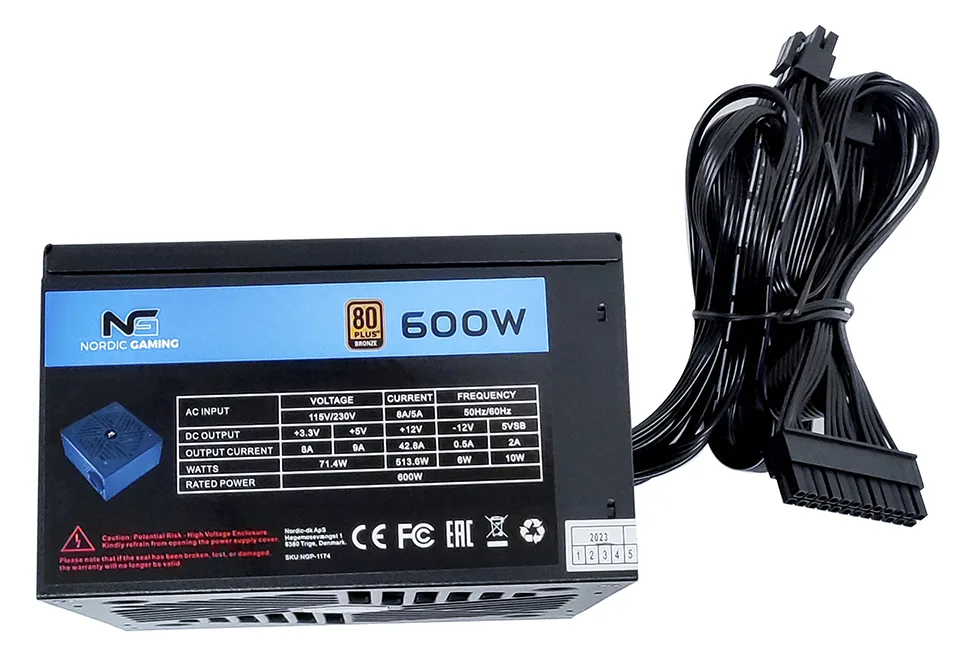 Nordic Gaming GAMING 600W PSU, Ansicht 3
