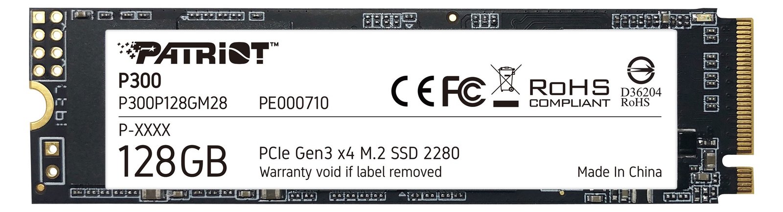 PATRIOT P300 - SSD - 128 GB - intern - M.2 2280 - PCIe 3.0 x4 (NVMe)