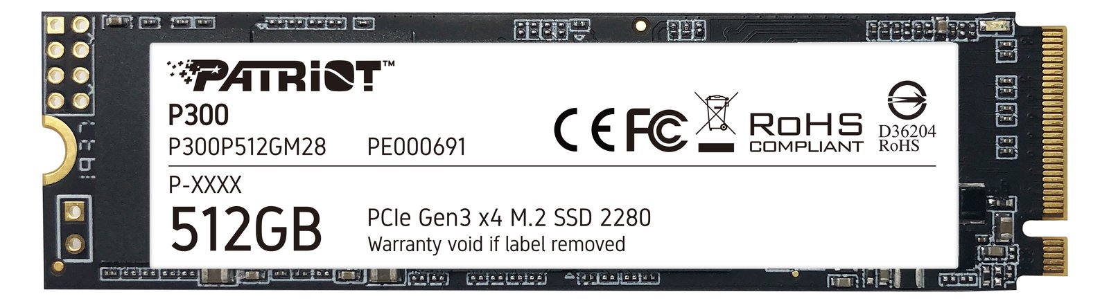 PATRIOT P300 - SSD - 512 GB - intern - M.2 2280 - PCIe 3.0 x4 (NVMe)