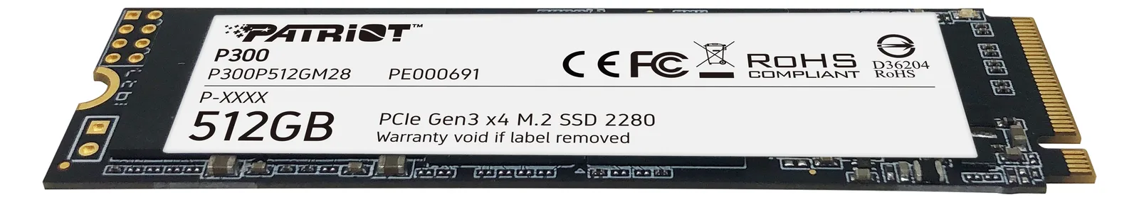 PATRIOT P300 - SSD - 512 GB - intern - M.2 2280 - PCIe 3.0 x4 (NVMe), Ansicht 3