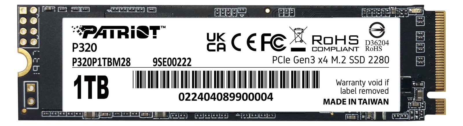 PATRIOT P320 - SSD - 1 TB - intern - M.2 2280 - PCIe 3.0 x4 (NVMe)
