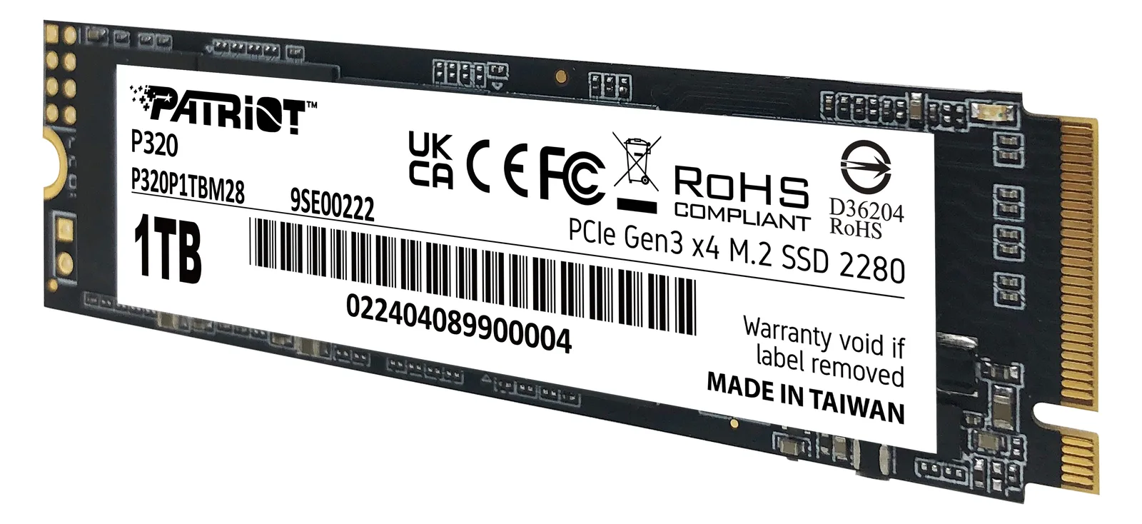 PATRIOT P320 - SSD - 1 TB - intern - M.2 2280 - PCIe 3.0 x4 (NVMe), Ansicht 4