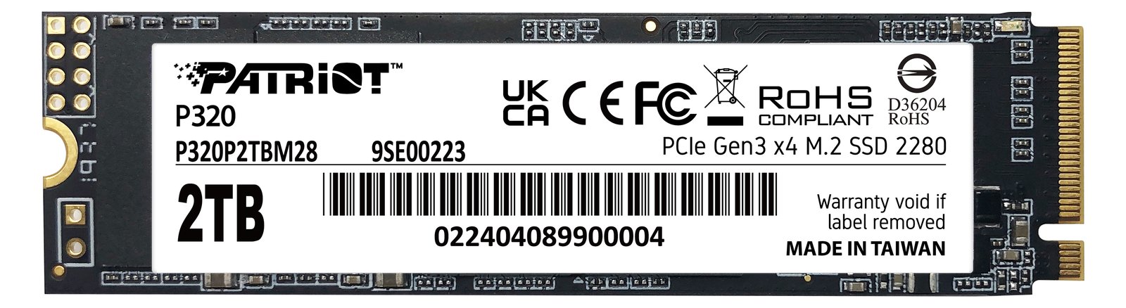 PATRIOT P320 - SSD - 2 TB - intern - M.2 2280 - PCIe 3.0 x4 (NVMe)