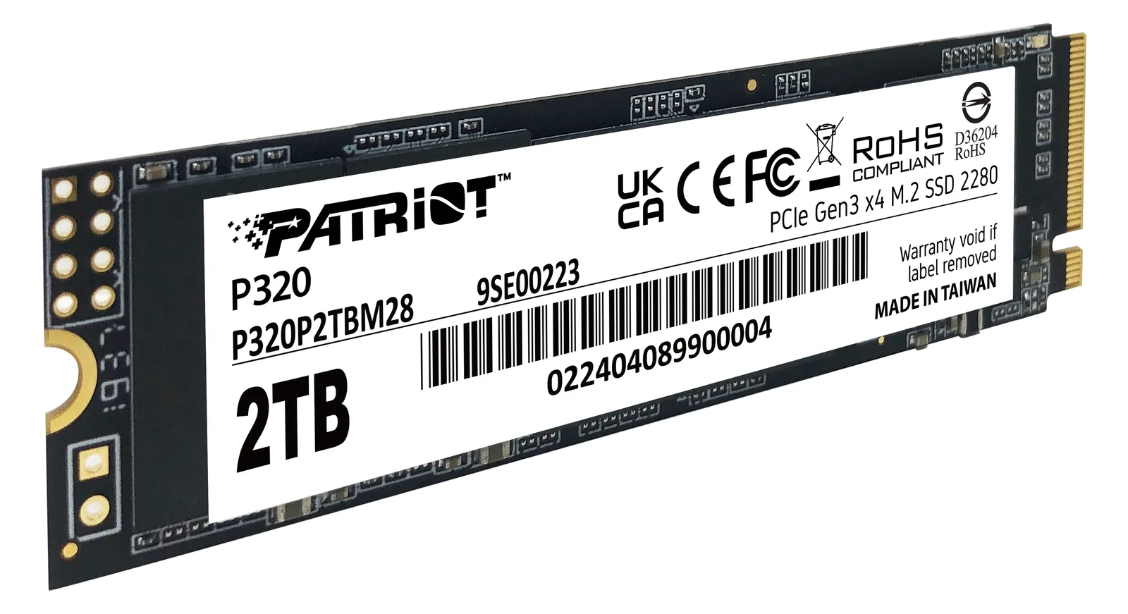 PATRIOT P320 - SSD - 2 TB - intern - M.2 2280 - PCIe 3.0 x4 (NVMe), Ansicht 3